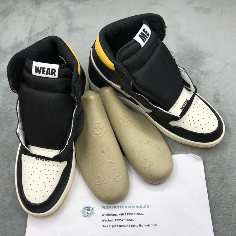 Authentic Air Jordan 1 NRG No L's Yellow Black